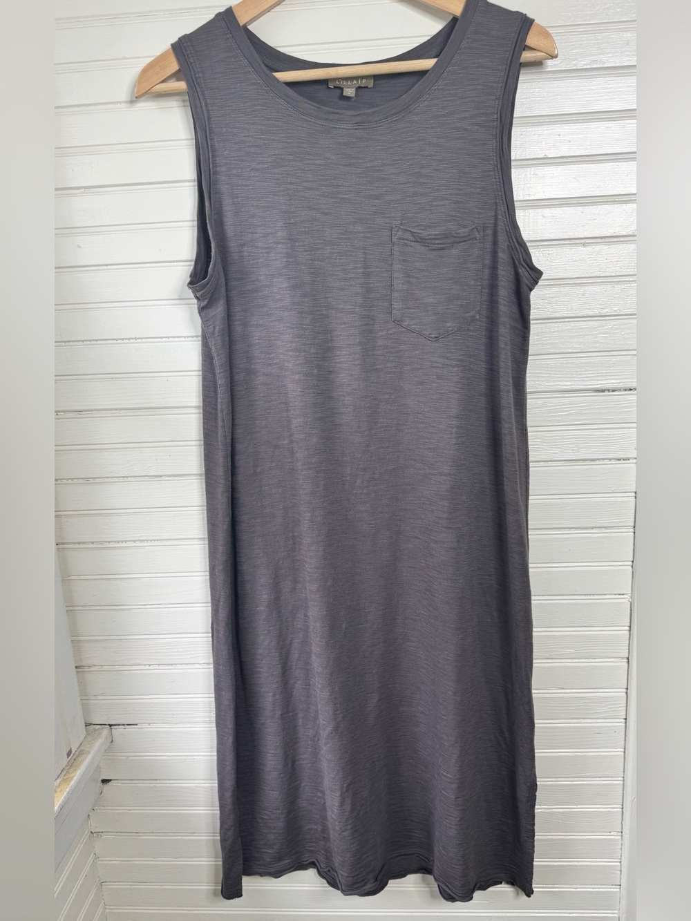 Lilla P Gray Crewneck Tank dress with pocket
